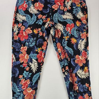 Torrid Womens Floral Black Crop Leggings Size 2 High Rise